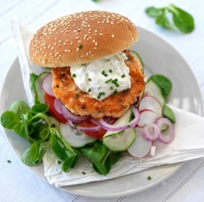 Hamburguesa de trucha